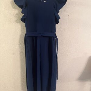 GB Girls Navy Ruffle Jumpsuit